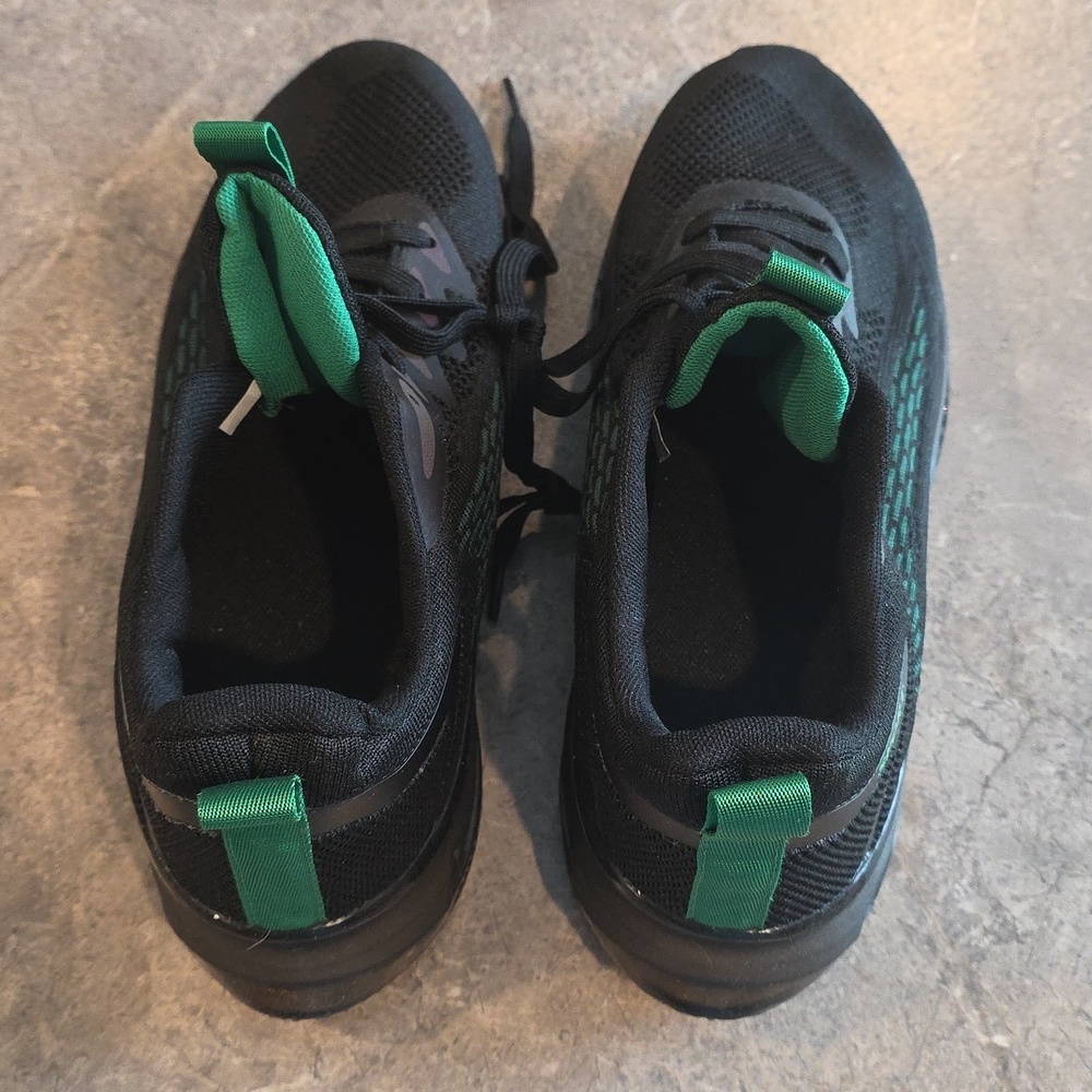 (J4) Mens Black and Green Sport Sneakers Unknown Name Sz 12 - Picture 3 of 6